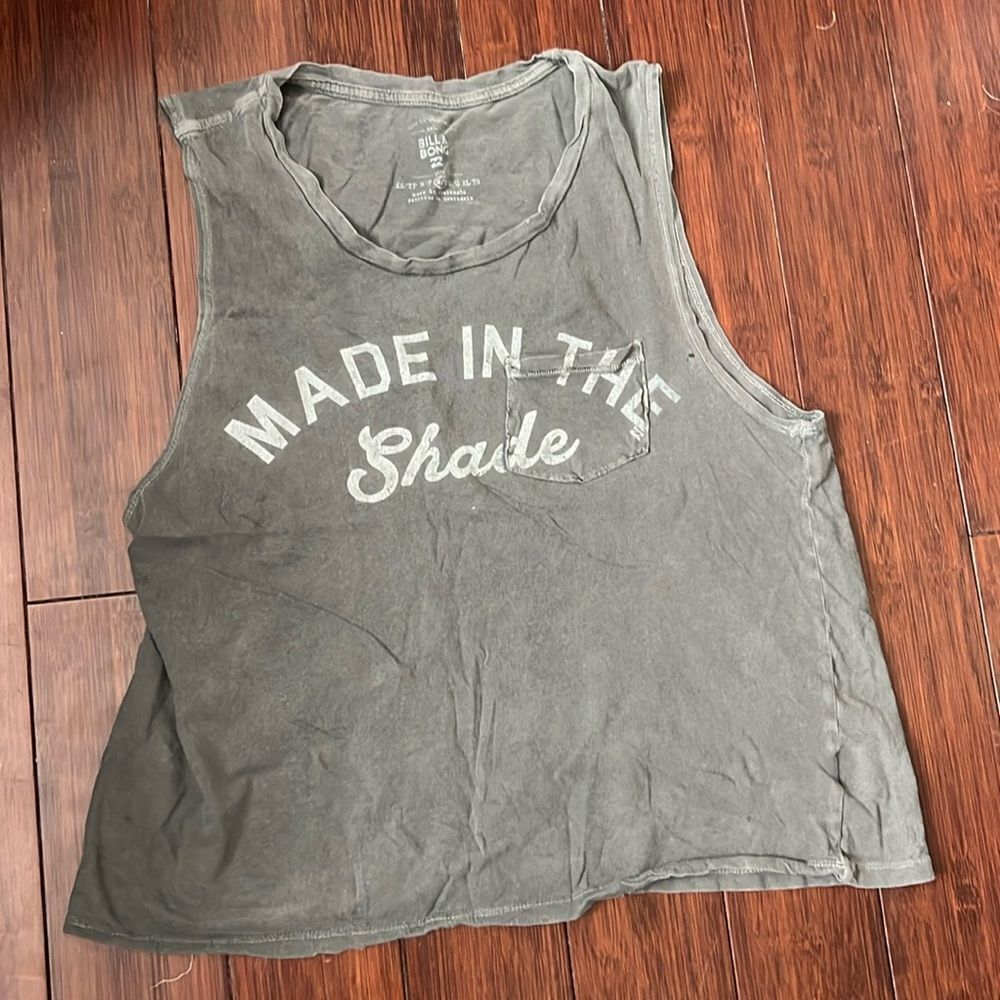 Billabong Tank - Made in the Shade - Grey Muscle Tank Top - Size XS
